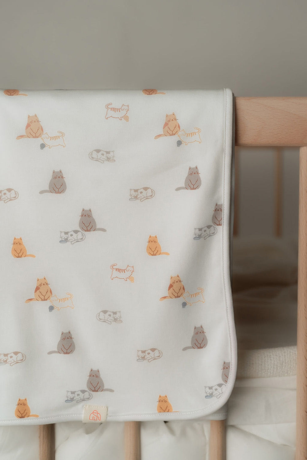Sleepy Cats Bamboo Jersey Baby Blanket