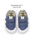 Top view of Bossy Green Sneakers in Lona Azul Klein showing the wide FreetoGrow toe box