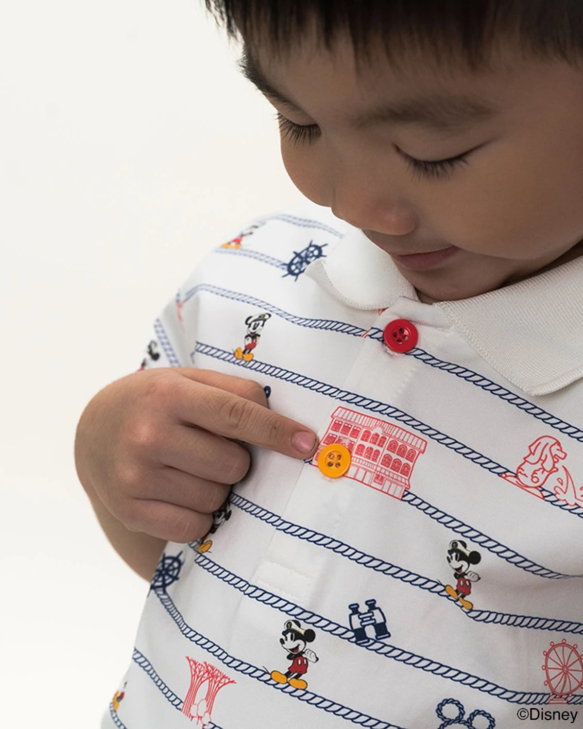 close up of polo tee nautical mickey 