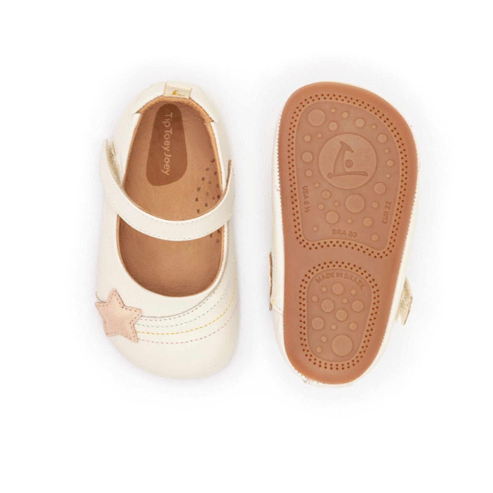 Tip Toey Joey Dolly Star Mary Janes - Tapioca / Candy