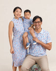 Short-sleeve Romper - Blue Lucky Bamboo