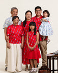 family set red vase