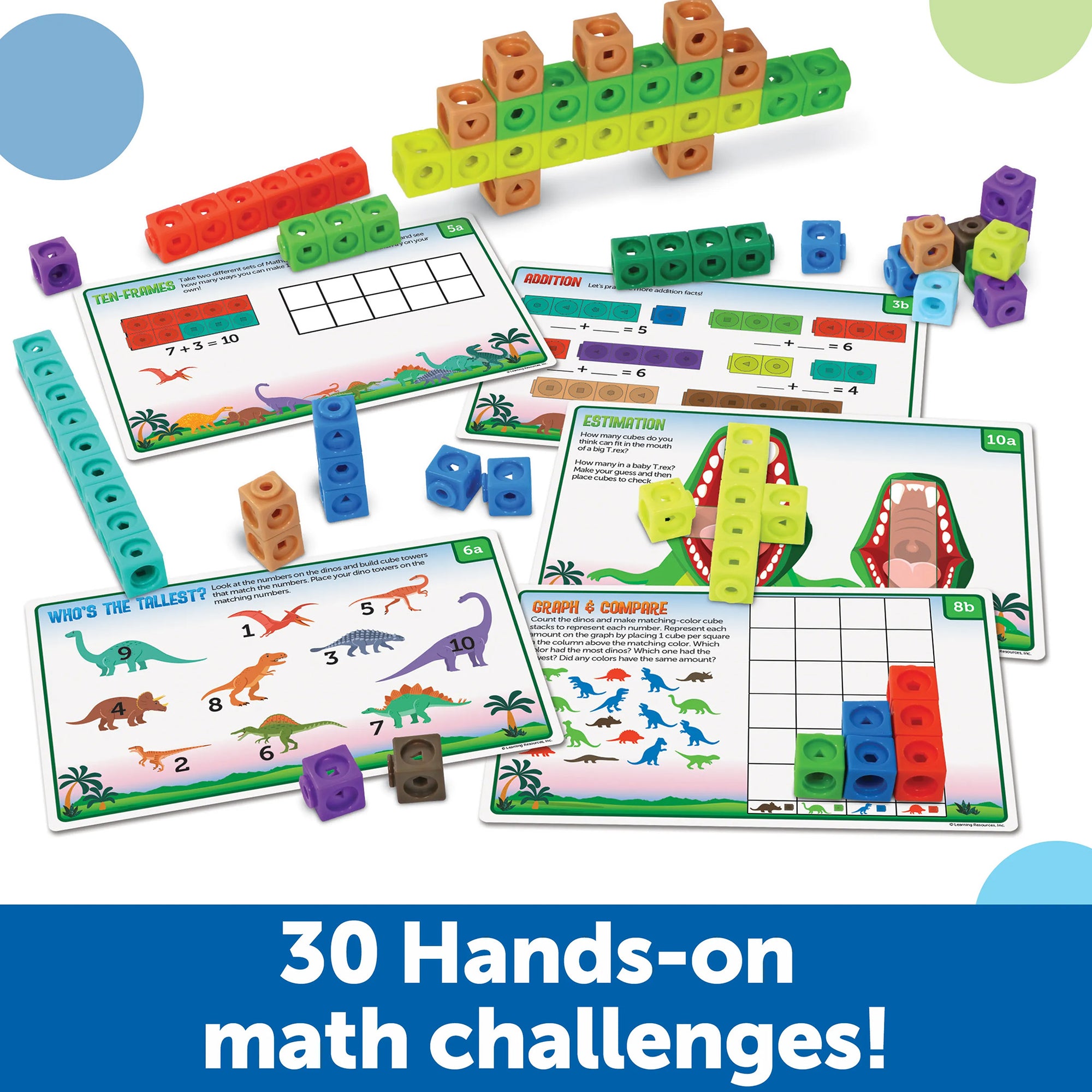 MathLink® Cubes Kindergarten Math Activity Set: Dino Time