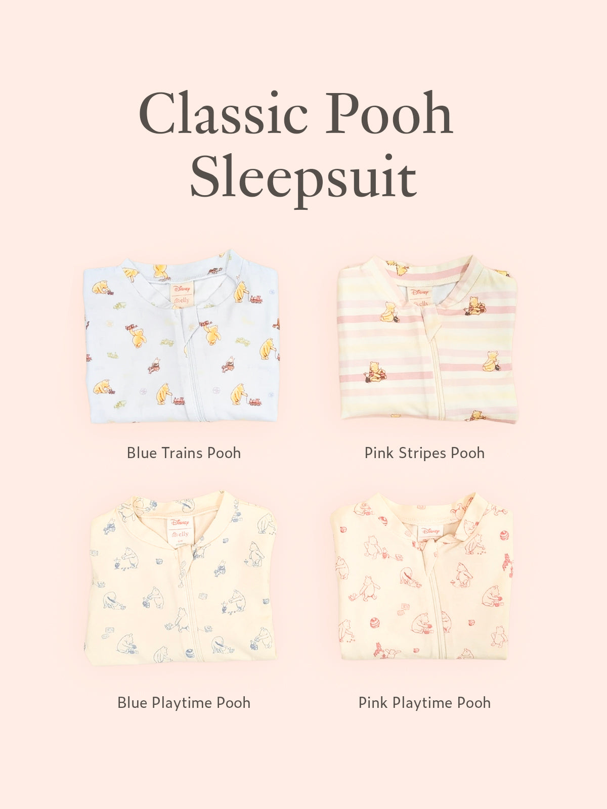Pooh baby sleepsuit clothing print options for baby gift set