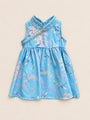 Flare Cheongsam - Blue Cranes flatlay