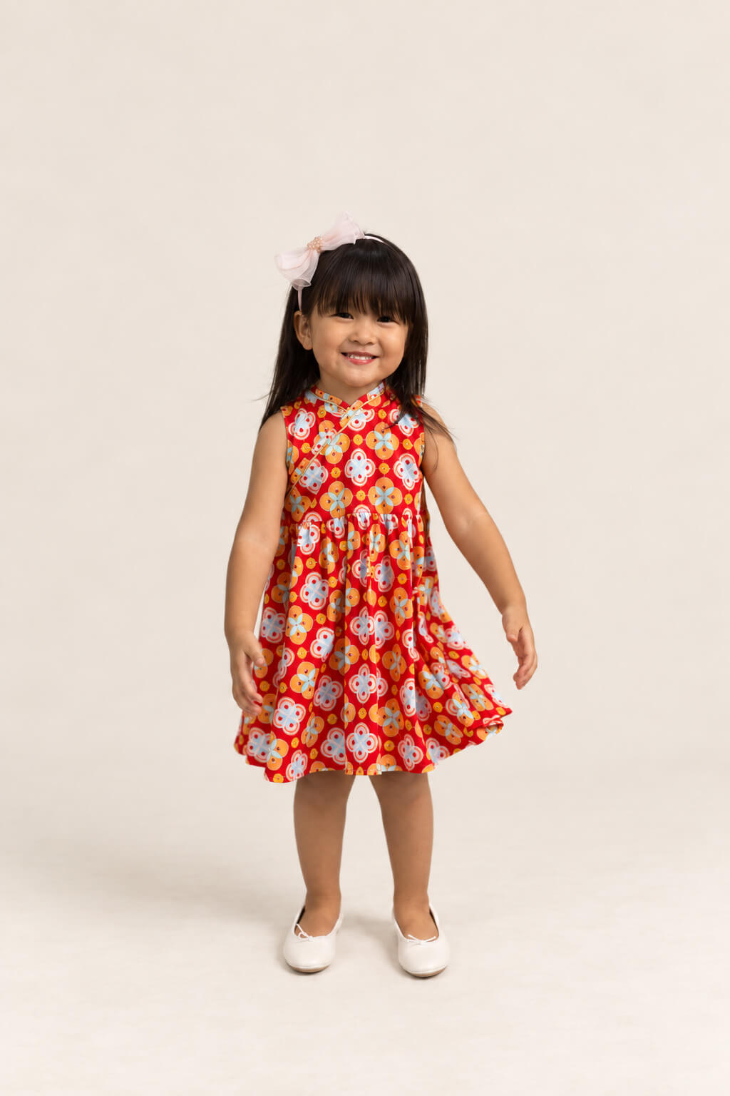 Flare Cheongsam - Red Lucky Coins
