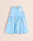 Flare Cheongsam - Blue Cranes