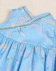 Flare Cheongsam - Blue Cranes