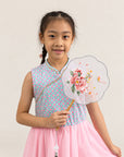 Flare Tulle Cheongsam - Pink Teal Mosaic