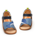 Sole and detail view of Tip Toey Joey Flipper Sandals in Denim / Blue Tang / Navy