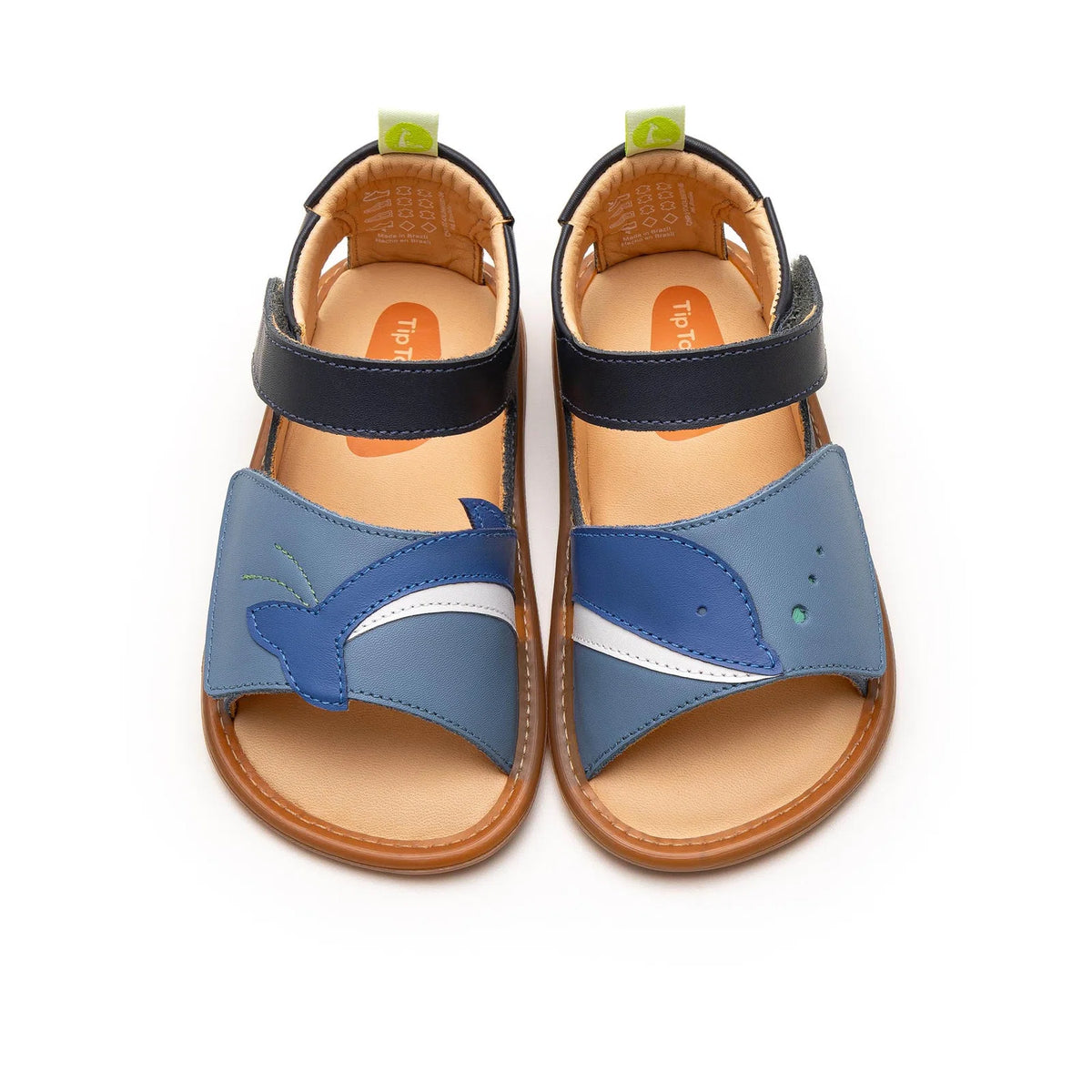 Pair of Tip Toey Joey Flipper Sandals in Denim / Blue Tang / Navy, baby first walker shoes
