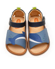 Pair of Tip Toey Joey Flipper Sandals in Denim / Blue Tang / Navy, baby first walker shoes