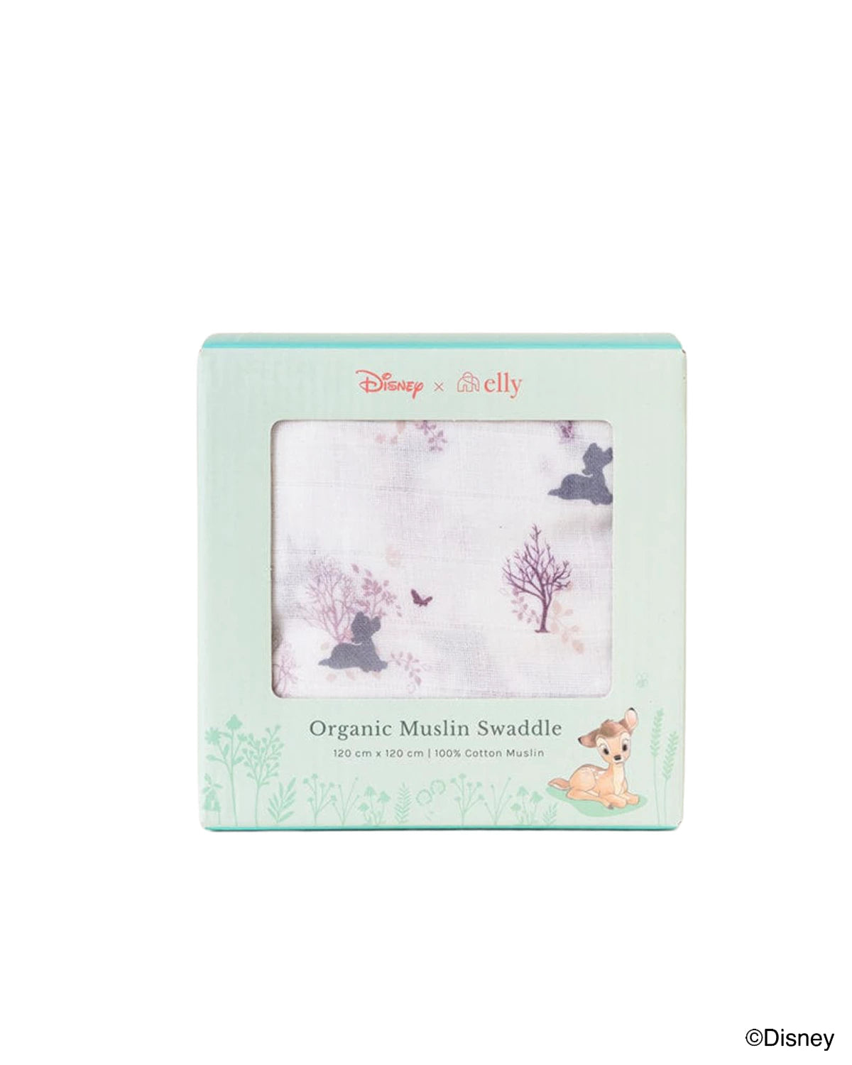 Disney x elly Organic Cotton Swaddle - Forest Bambi | Ideal for Newborn Baby Gifts | The Elly Store Singapore