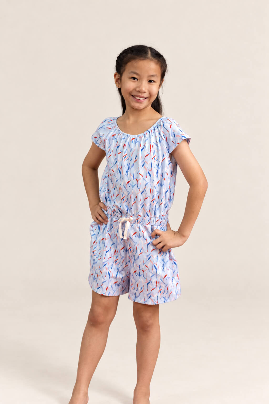 Flutter Playsuit - Blue Lucky Bamboo