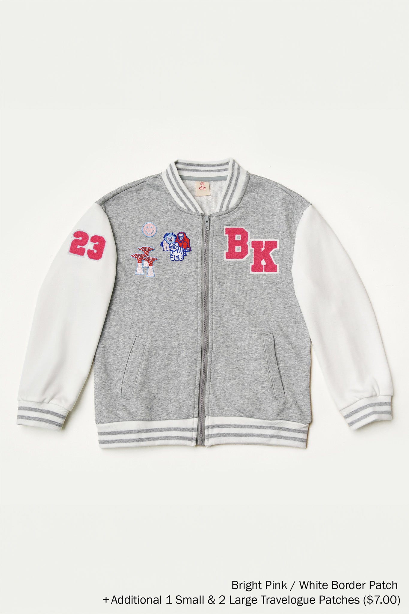 Personalisable Grey Bomber Jacket | The Elly Store