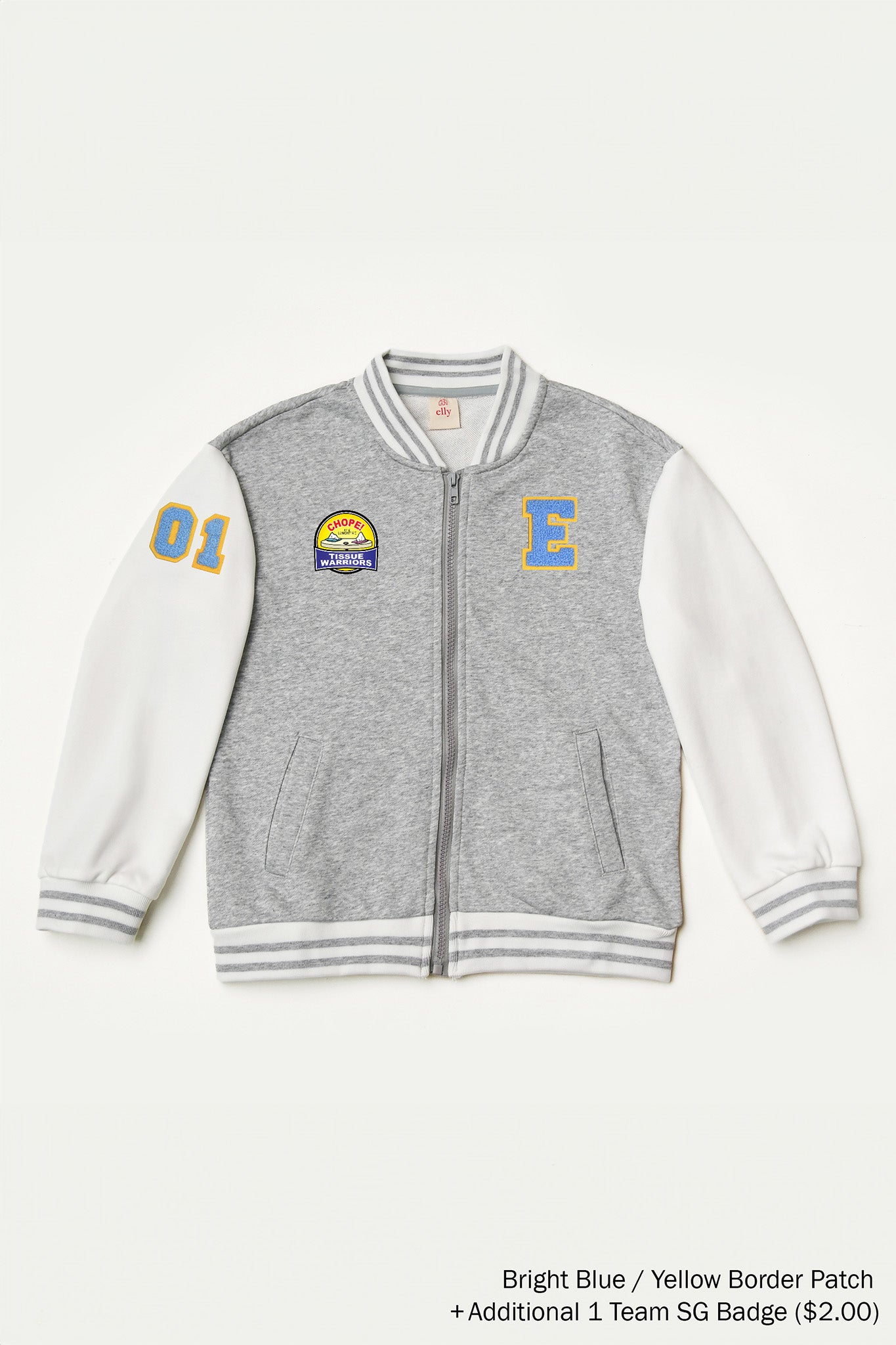 Personalisable Grey Bomber Jacket | The Elly Store