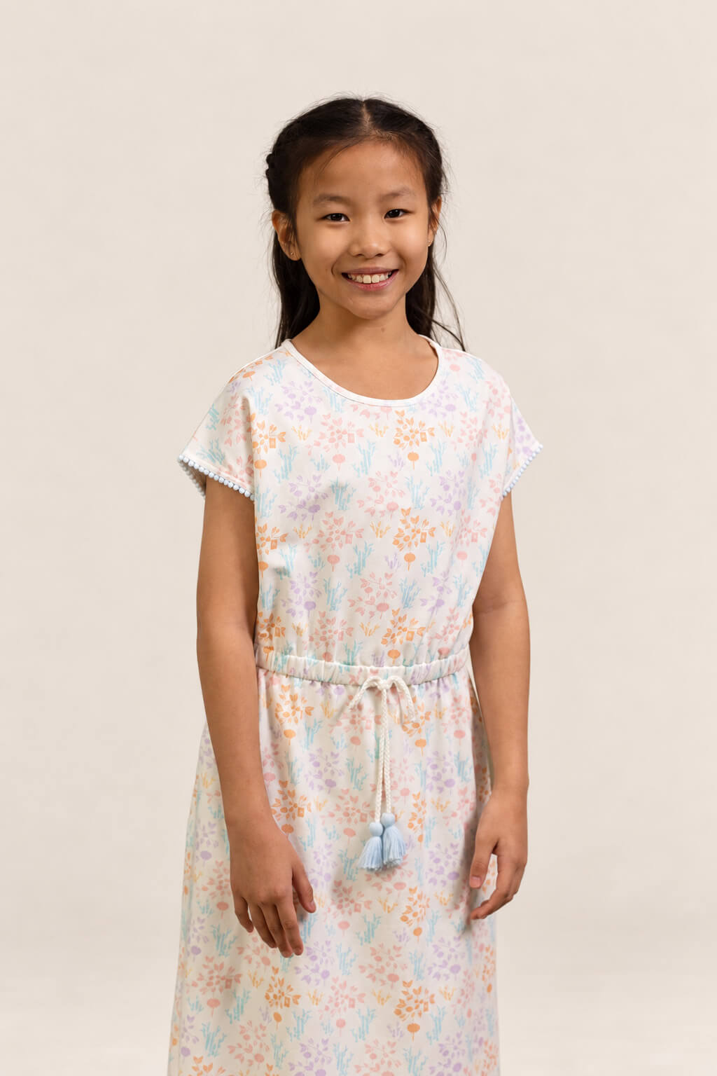 Hayley Dress - Cream Floral Bamboo