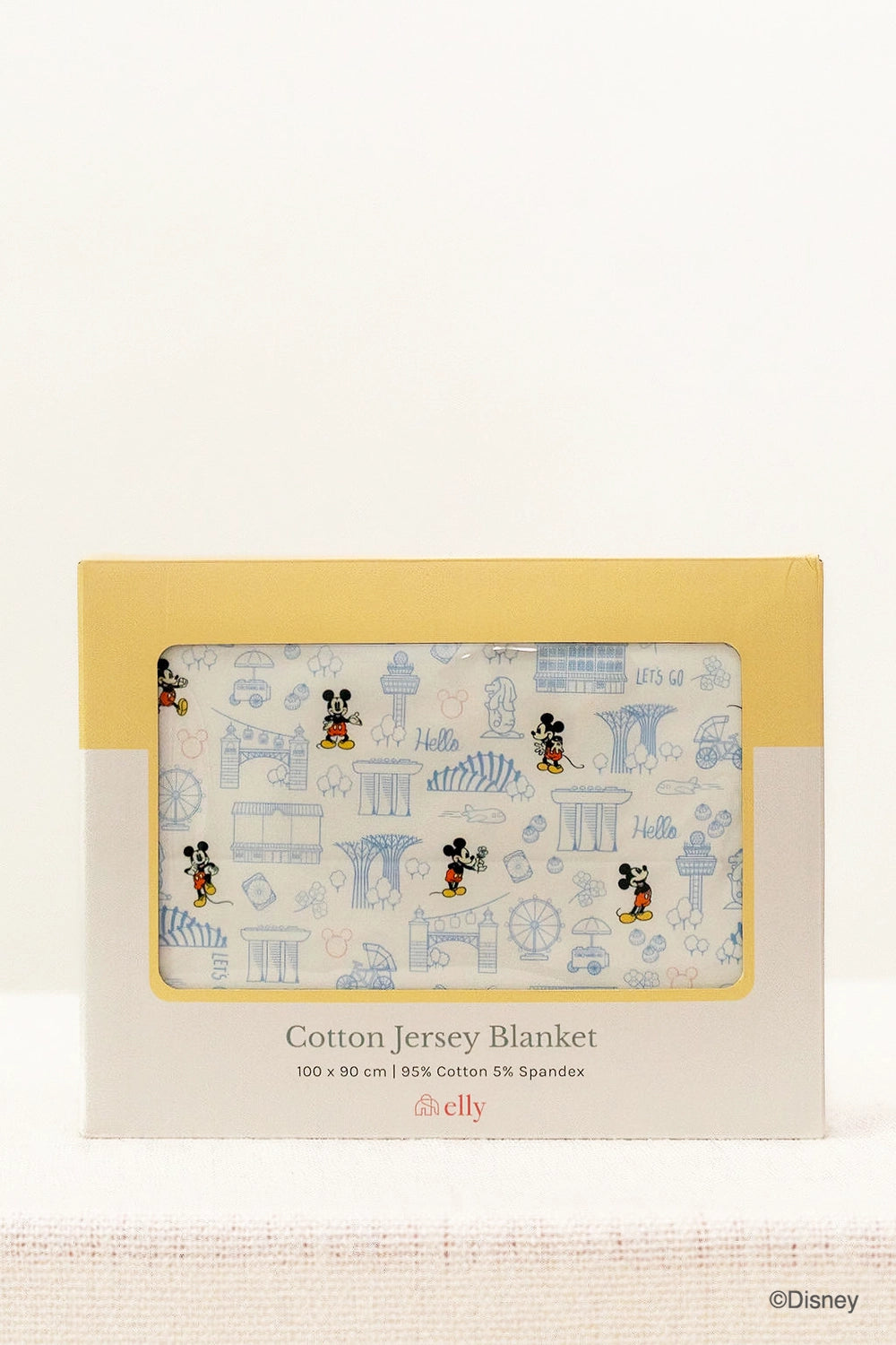 Jersey Blanket - Blue Hello Mickey packaging