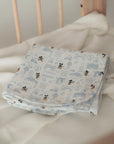 Jersey Blanket - Blue Hello Mickey folded