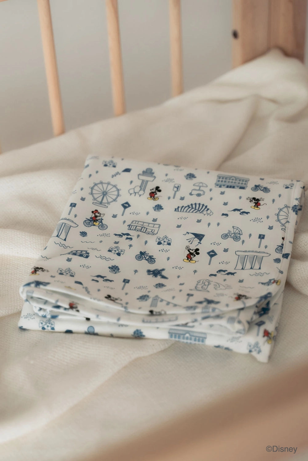 Jersey Blanket - Blue Road Trip Mickey folded