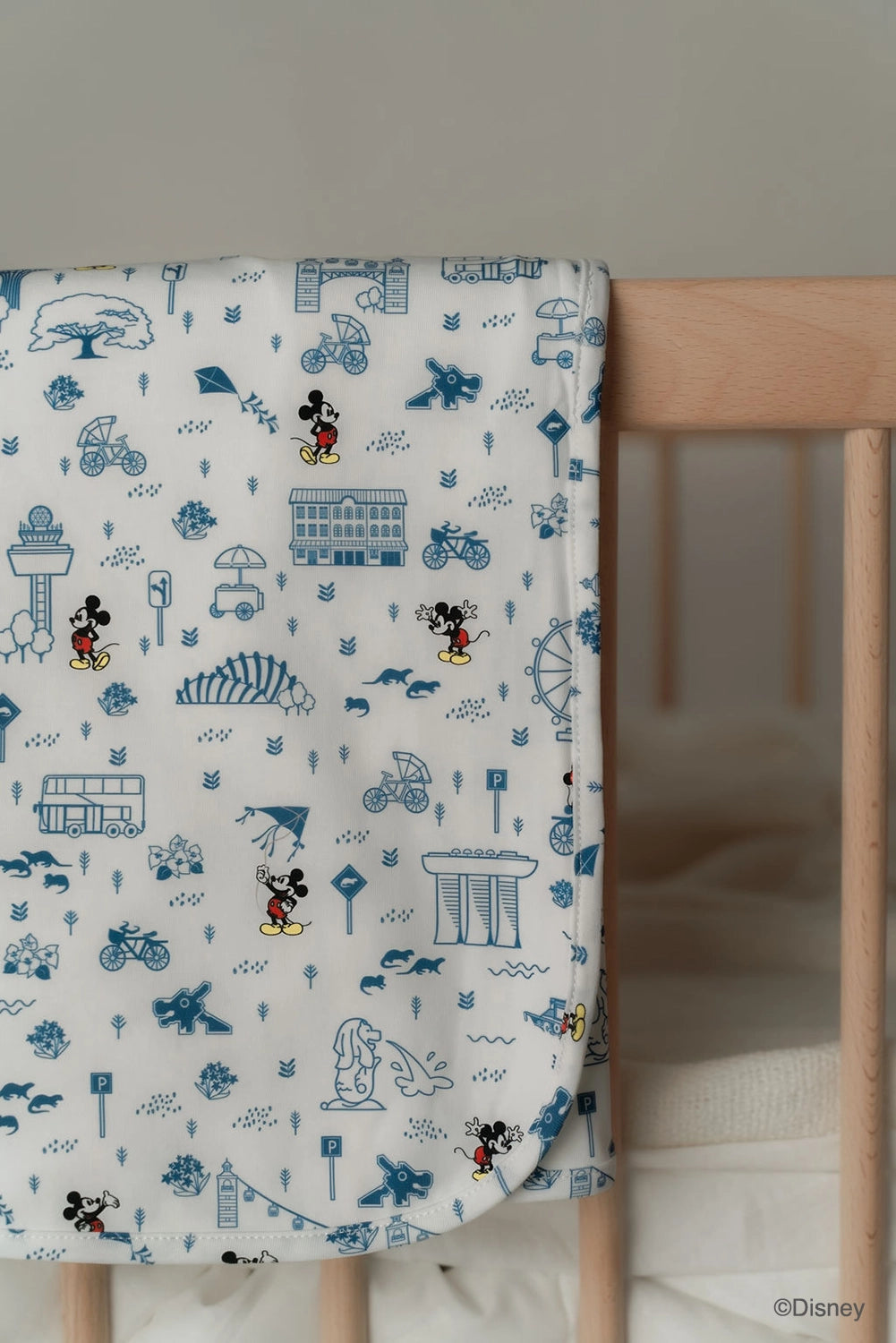 Jersey Blanket - Blue Road Trip Mickey cot
