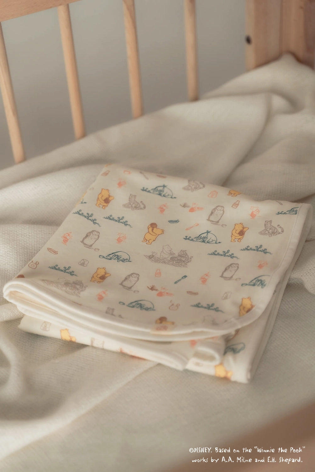 Jersey Blanket - Picnic with Pooh folded
