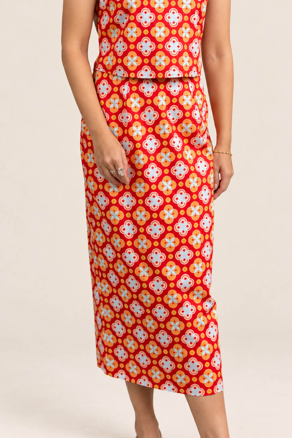 Ladies Amber Skirt - Red Lucky Coins