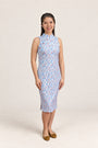 Ladies Mini Harper Cheongsam - Blue Lucky Bamboo