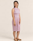 Ladies Mini Peony Cheongsam - Pink Tiles
