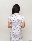 back view of ladies polo dress - nautical mickey 