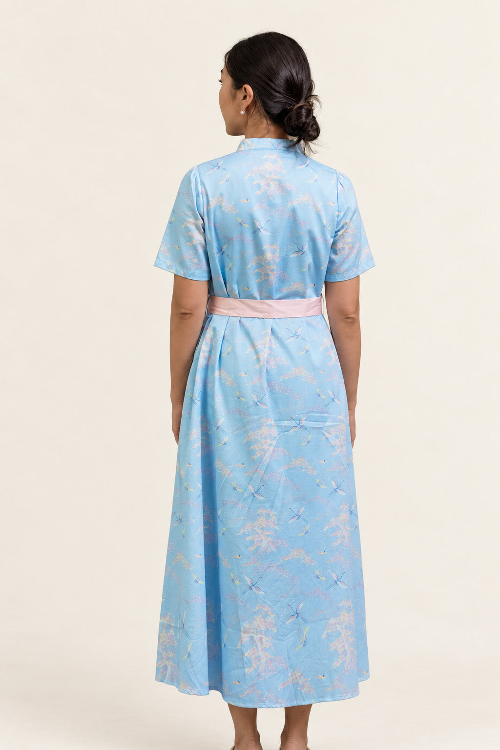 Ladies Sasha Dress - Blue Cranes