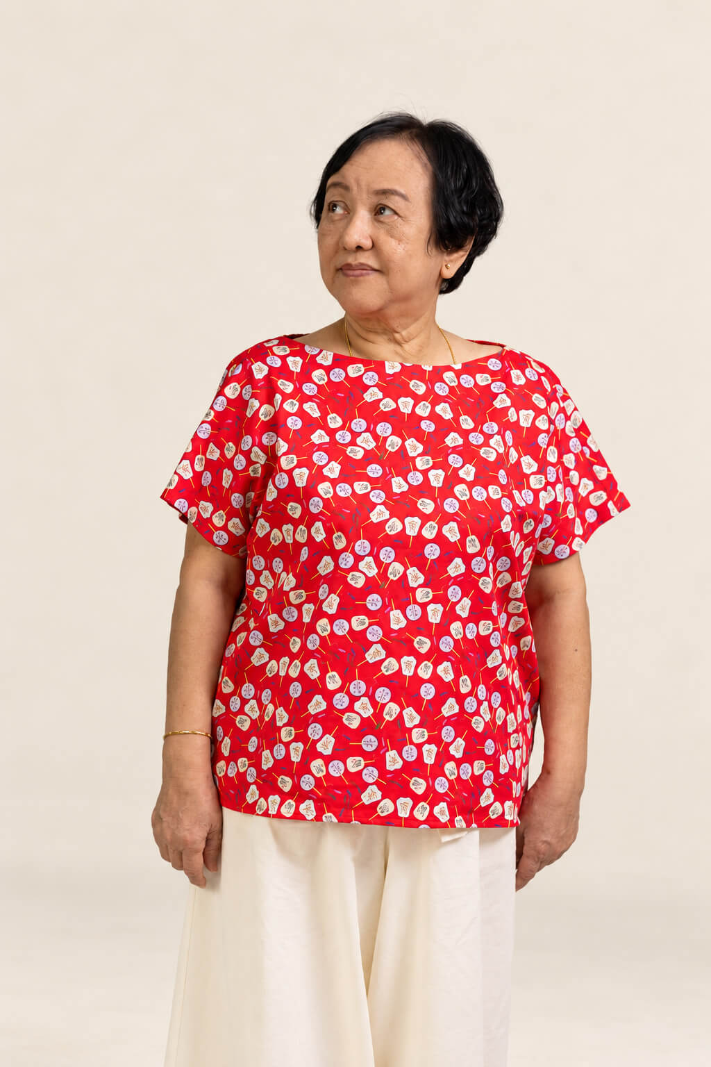 Ladies Becca Top - Red Fans