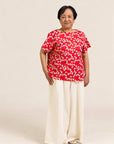 Ladies Becca Top - Red Fans