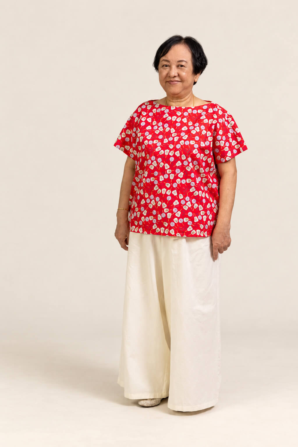 Ladies Becca Top - Red Fans