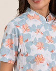 Ladies Wendy Cheongsam - Teal Lotus
