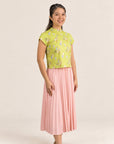 Ladies Alana Top - Yellow Floral Lanterns