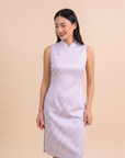 Ladies Mini Peony Cheongsam - Pink Teal Mosaic