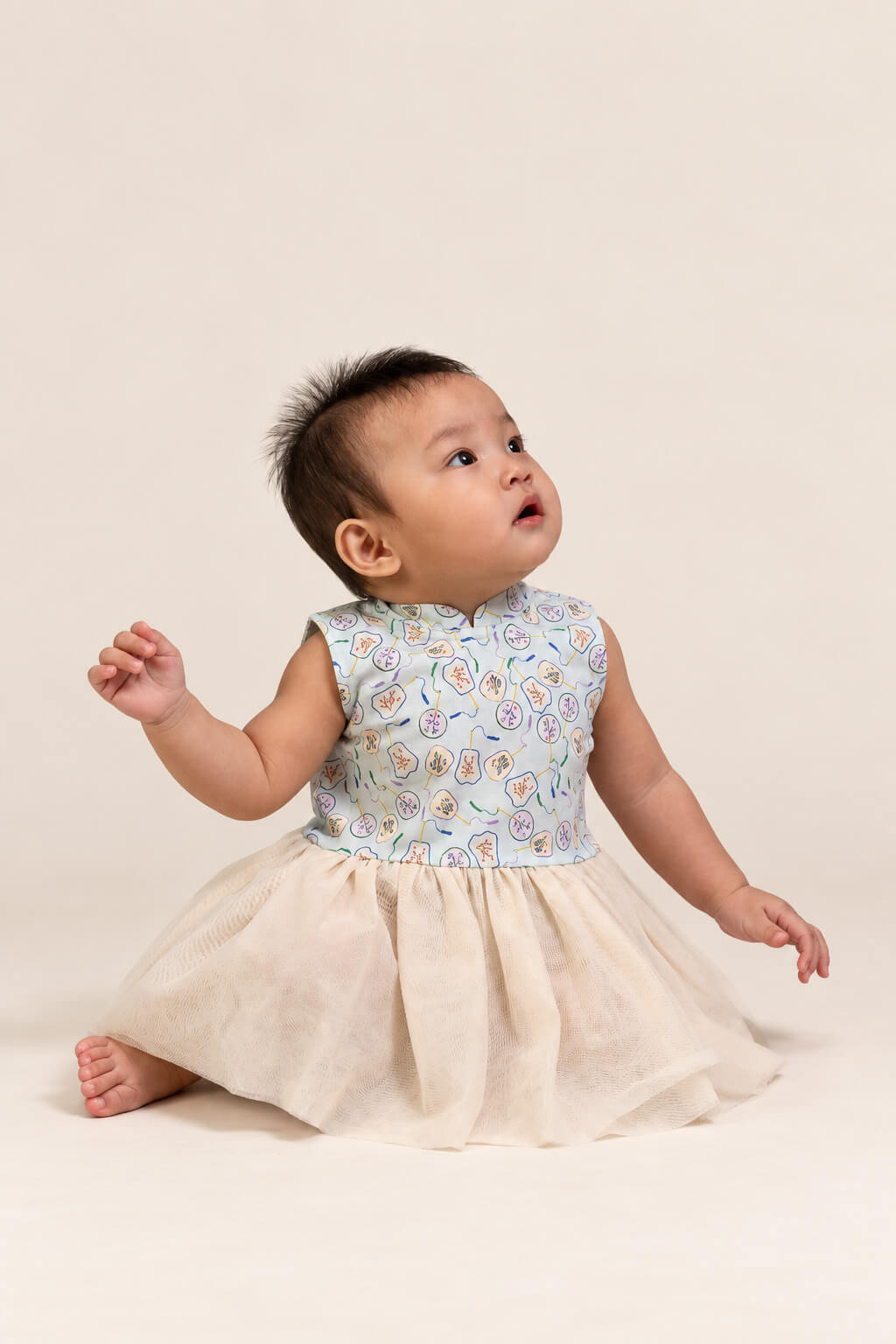 Jersey Luna Tulle Onesie - Blue Fans