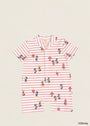 Mandarin-collared Polo Romper - Firecracker Mickey