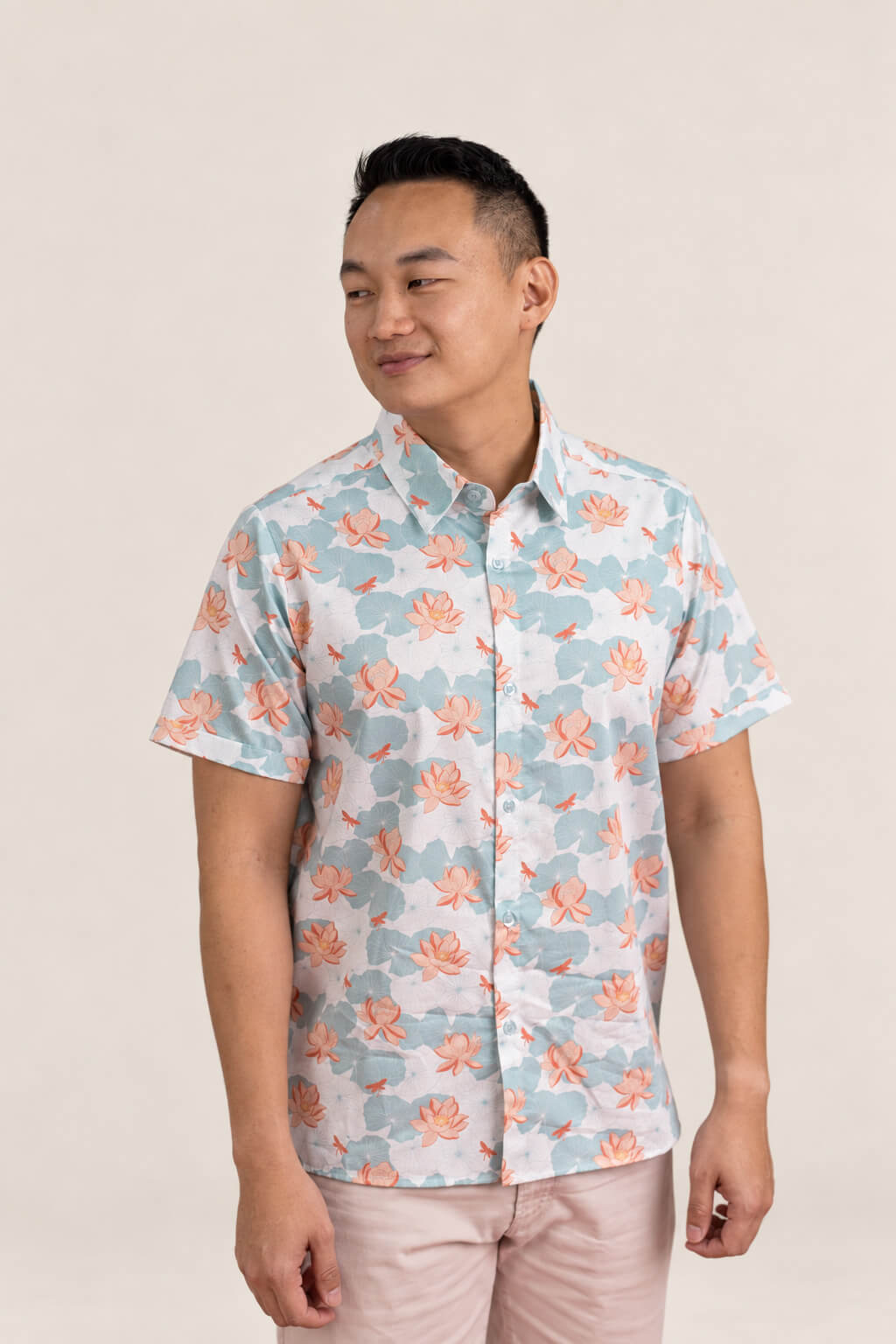 Men's Shirt - Teal Lotus