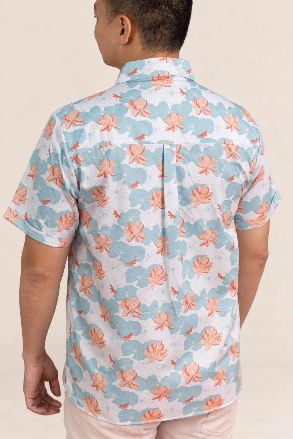 Men's Shirt - Teal Lotus back