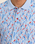 Men's Polo Tee - Blue Lucky Bamboo