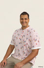 Men's Mandarin-collared Polo Tee - Firecracker Mickey