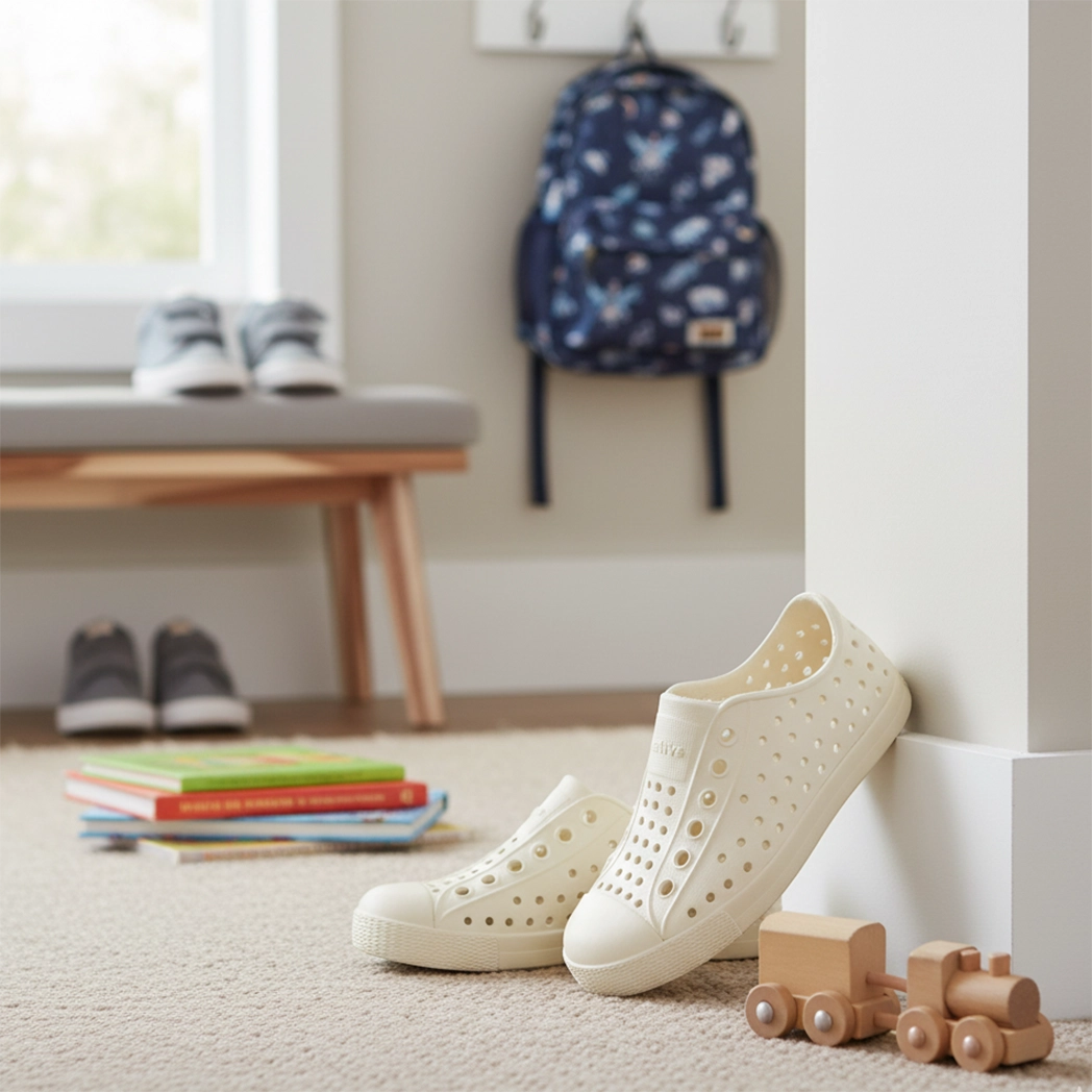 Native Jefferson Kids Shoes in bone white