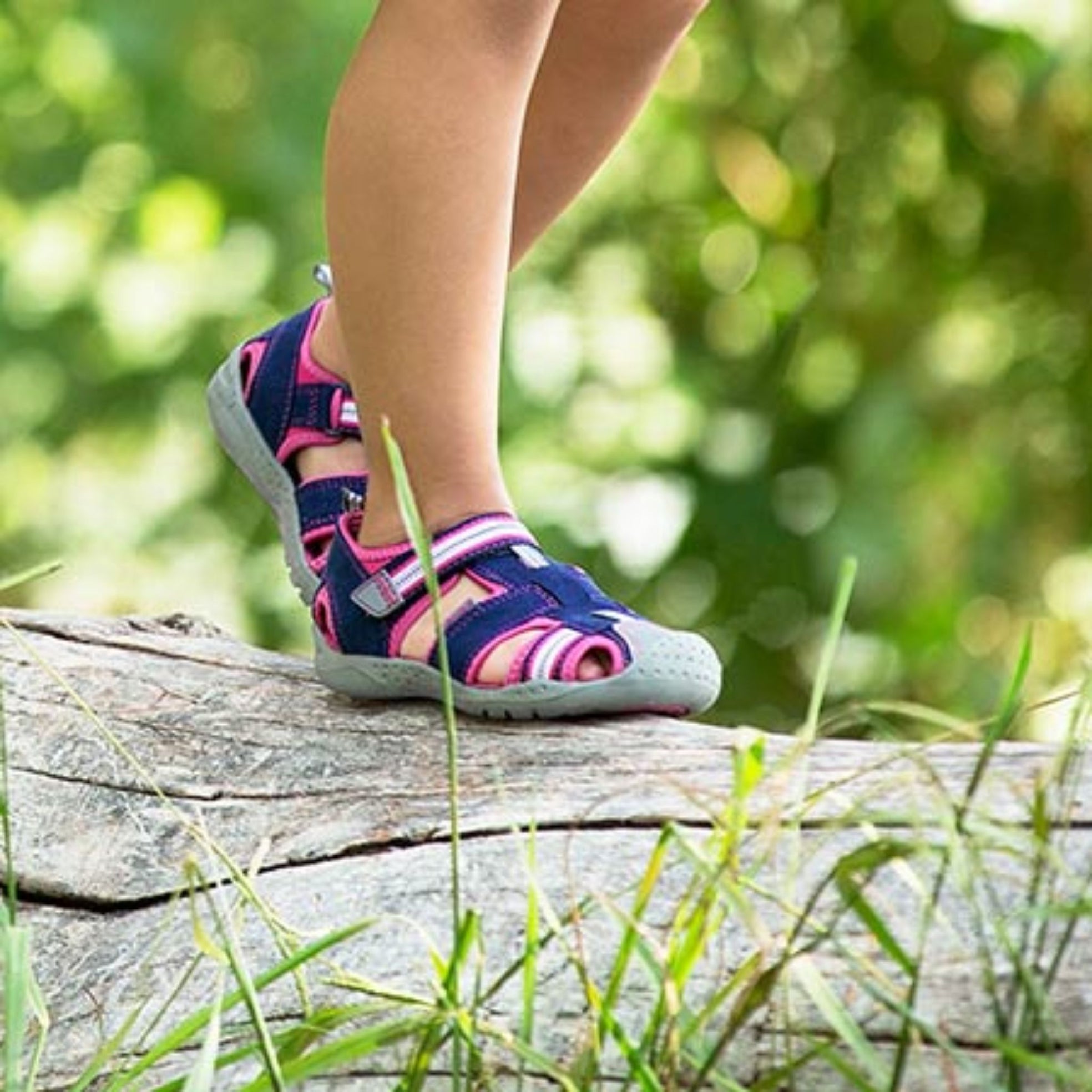 Pediped Sahara sandal on log, from gallery