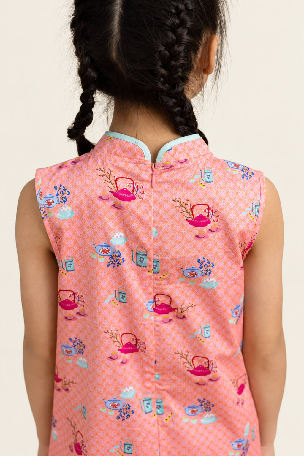 Peony Cheongsam - Pink Teapots back