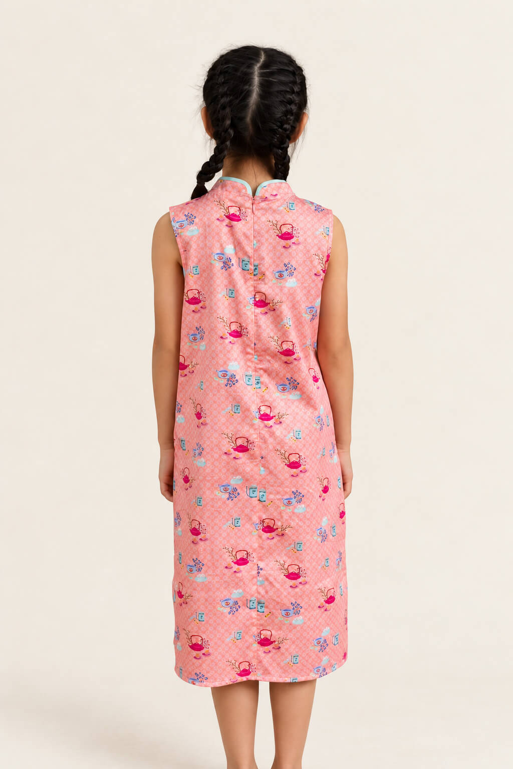 Peony Cheongsam - Pink Teapots back