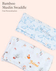 free personalisation for bamboo muslin swaddle 
