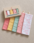 Bamboo Muslin Washcloth Set of 5 - Beary Pink