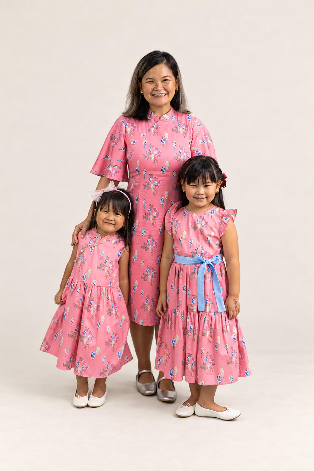 Luna Cheongsam - Pink Floral Lanterns
